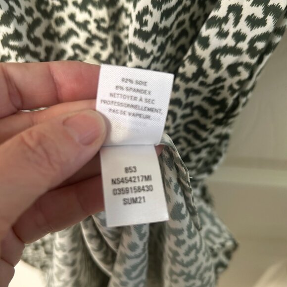 Nordstrom Signature Shirtdress SZ2 Utility Stretch Silk Button Down Green - Picture 6 of 7